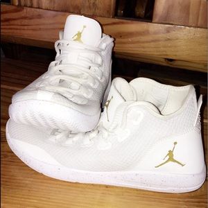 jordan white and gold shoes